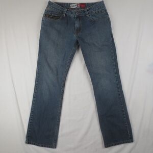 Quicksilver Quik Jeans Womens 30 Blue Regular Fit Boot Cut Zip Pockets Denim Y2K